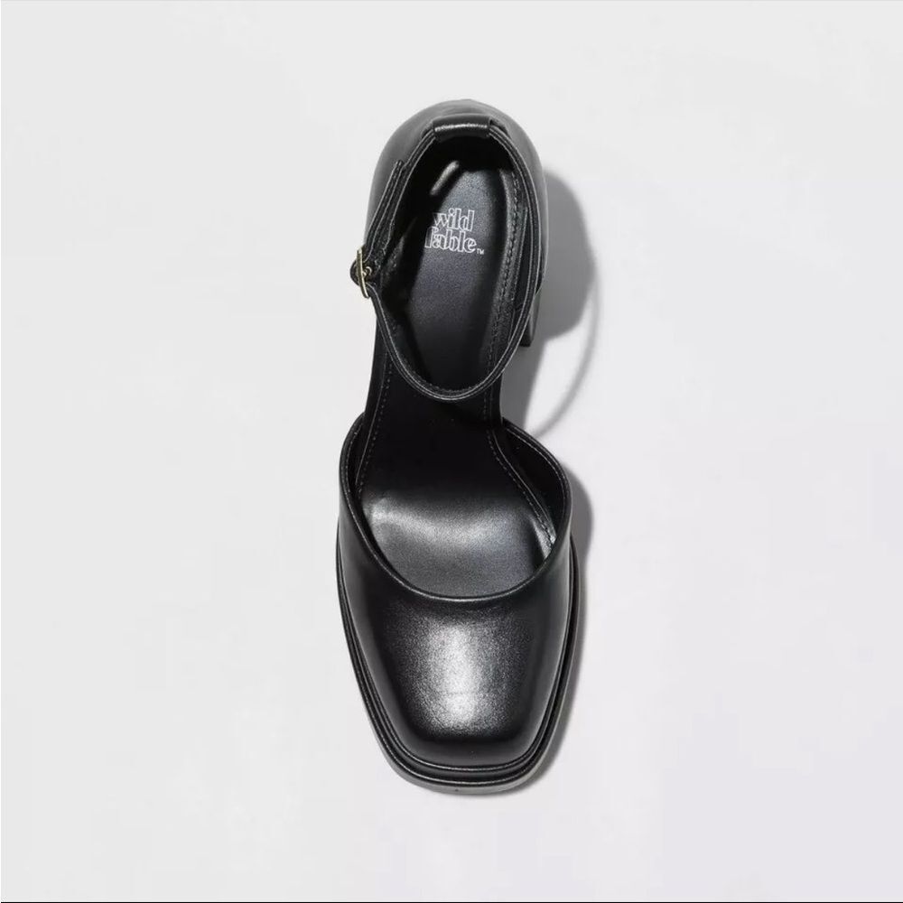 NWOB Wild Fable | Black Ankle Strap Closed Toe Platform Mary Jane Heels 9.5 - Picture 4 of 6